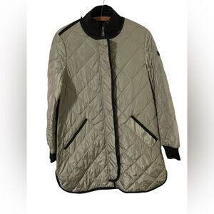 DKNY Quilted Jacket *missing hood!* Size S Fall Winter Grey Oversized
